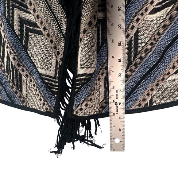 Nic + Zoe Fringe Long Sleeve Open Front Cardigan Striped Multicolor Size M NWT - Picture 10 of 10